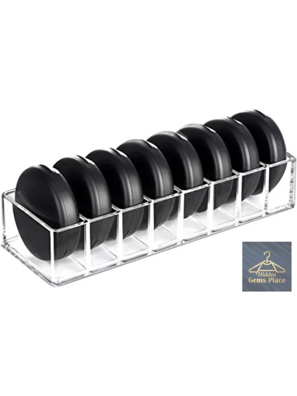 Clear Acrylic 8-Slot Makeup Organizer for Lipstick, Palettes, Cosmetic Storage